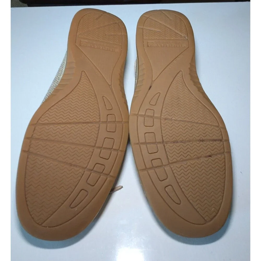 Sperry Top Sider Tan Leather Boat Shoes Memory Foam Comfort Women Size 7 Preppy